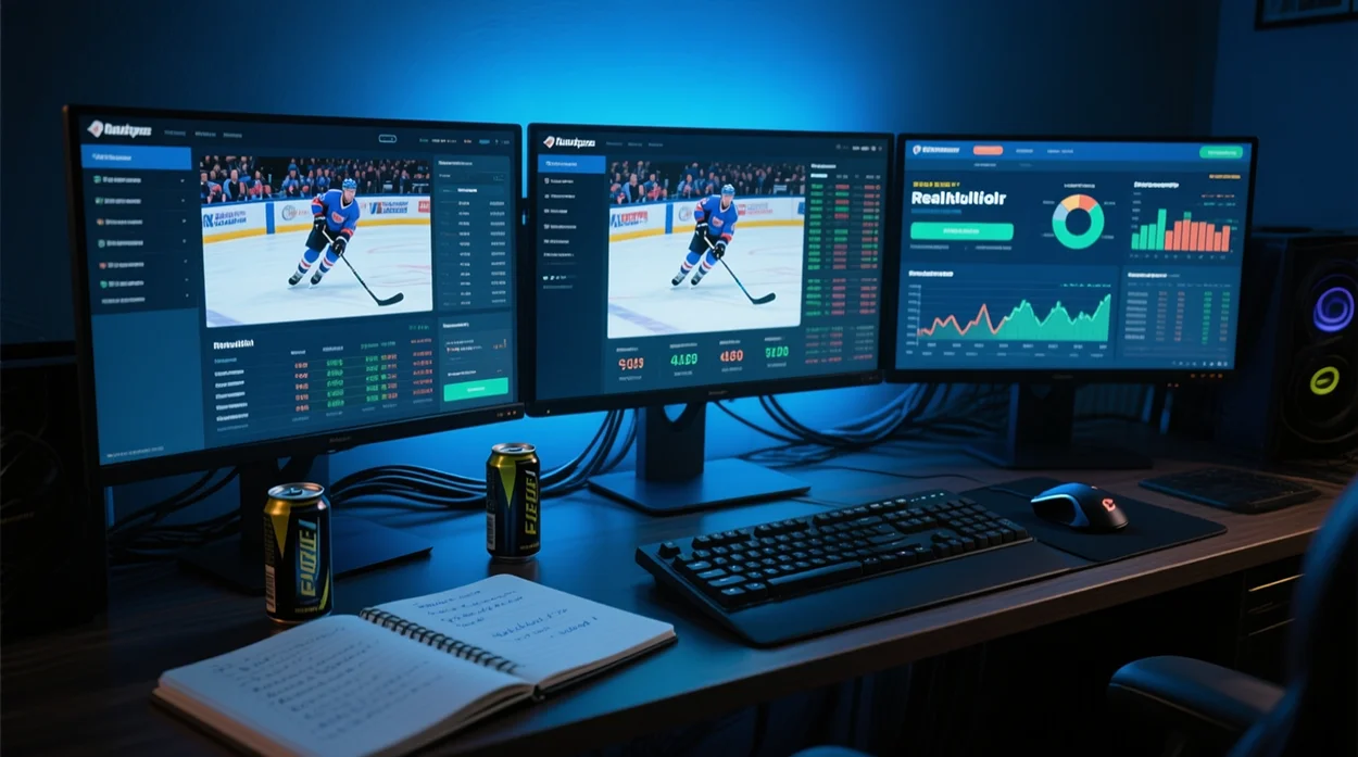 Professionelles Multi-Monitor Live-Betting Setup