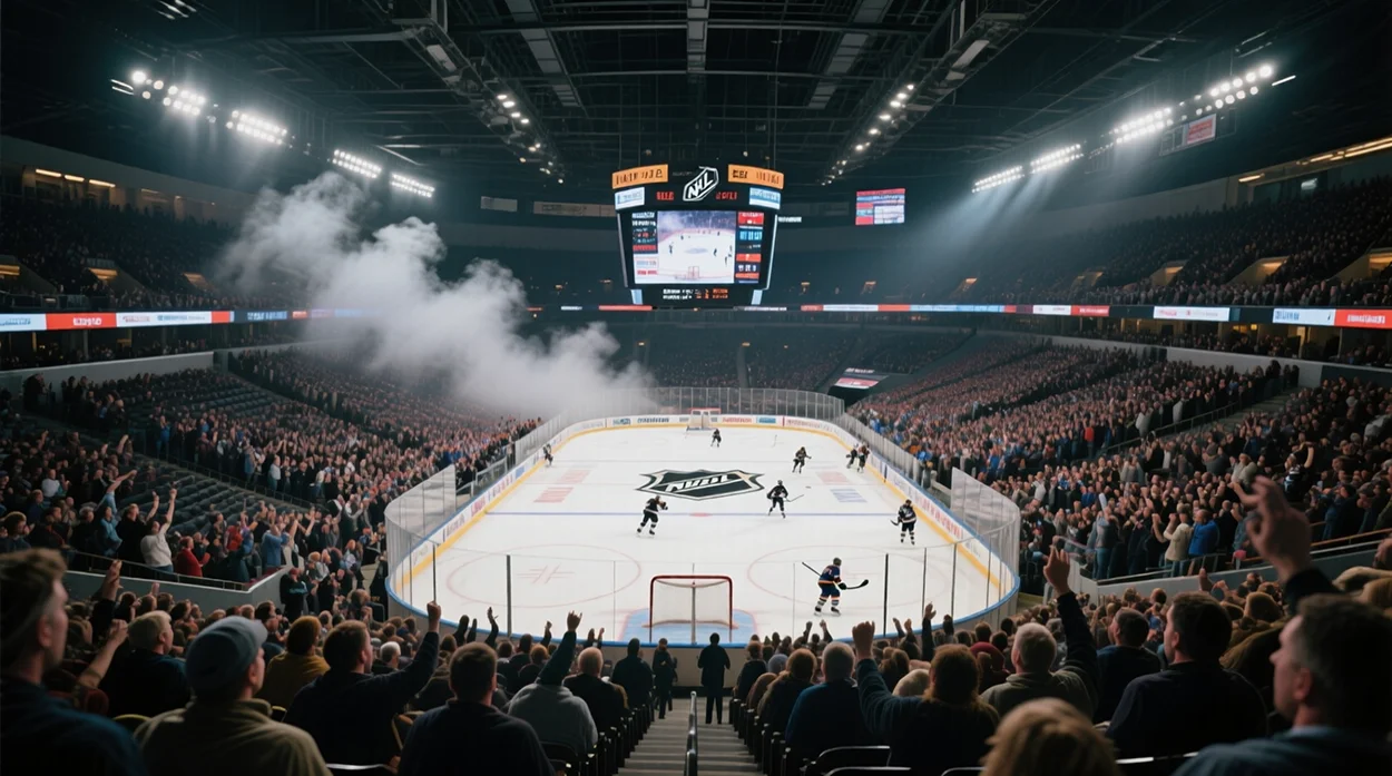 Ausverkaufte NHL Arena während eines Spiels